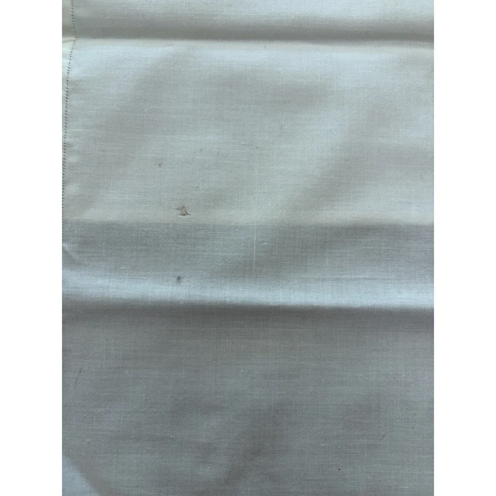 Vintage Embroidered Linen Napkins Set of 6 Floral Pink Blue Hemstitched 16x16